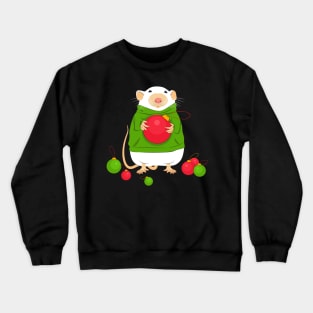 Mouse with a Christmas ball Crewneck Sweatshirt